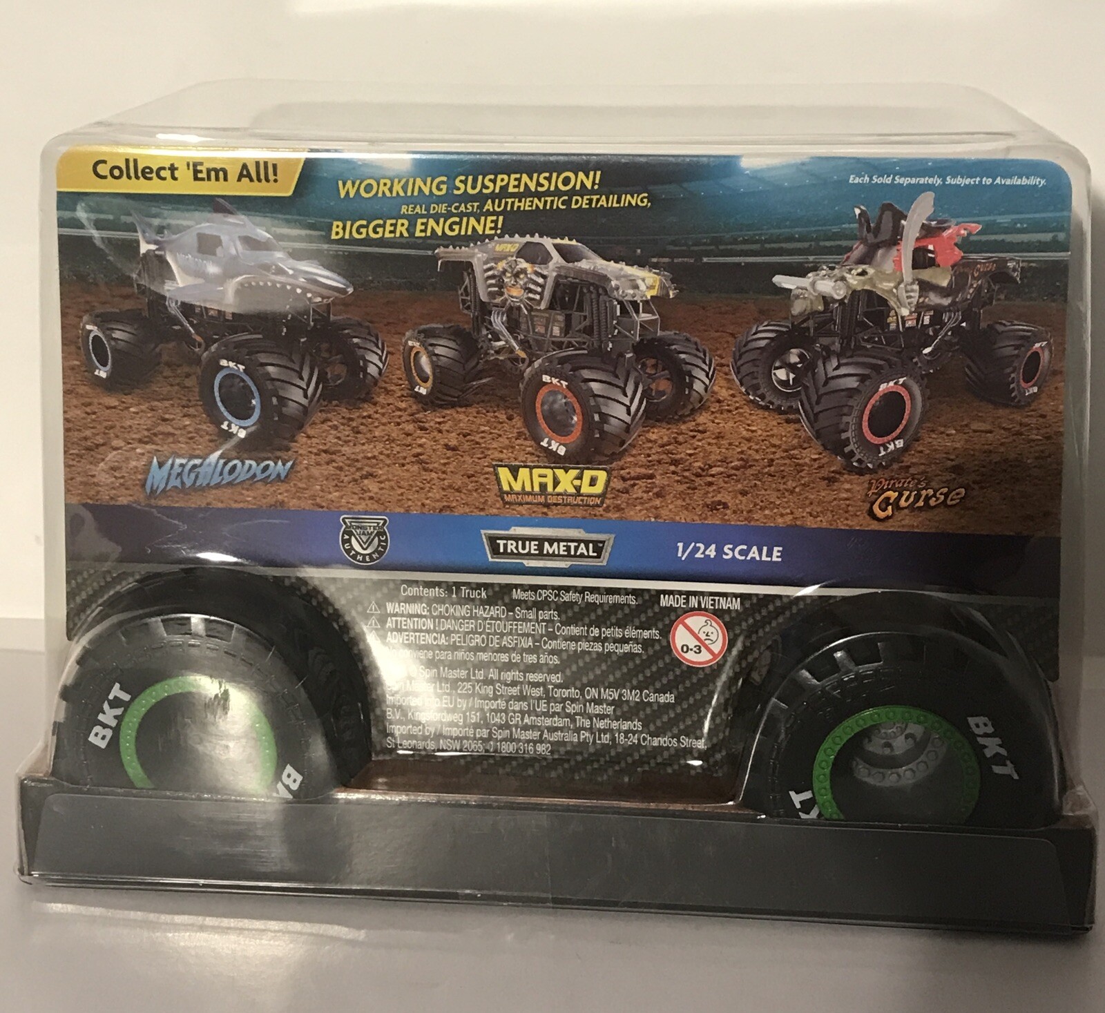 Monster Jam Grave Digger Monster Truck 1:24 Scale Diecast Vehicle By Spin Master