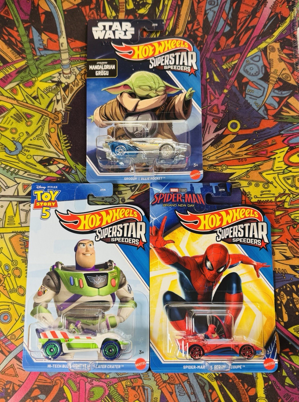 Hot Wheels 2026 Superstar Speeders Star Wars + Spider-Man + Toy Story Set/Lot X3