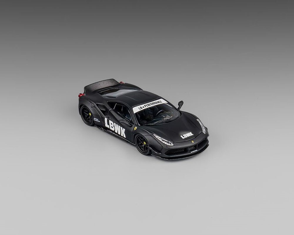 CM Model LBWK Liberty Walk 488 Widebody Matted Black with Carbon 1/64