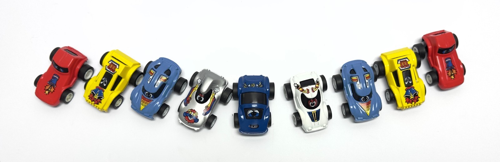 PullBack Action Car Lot Of 9 Unbranded Vintage 80-90’s All Working 1:64 Scale