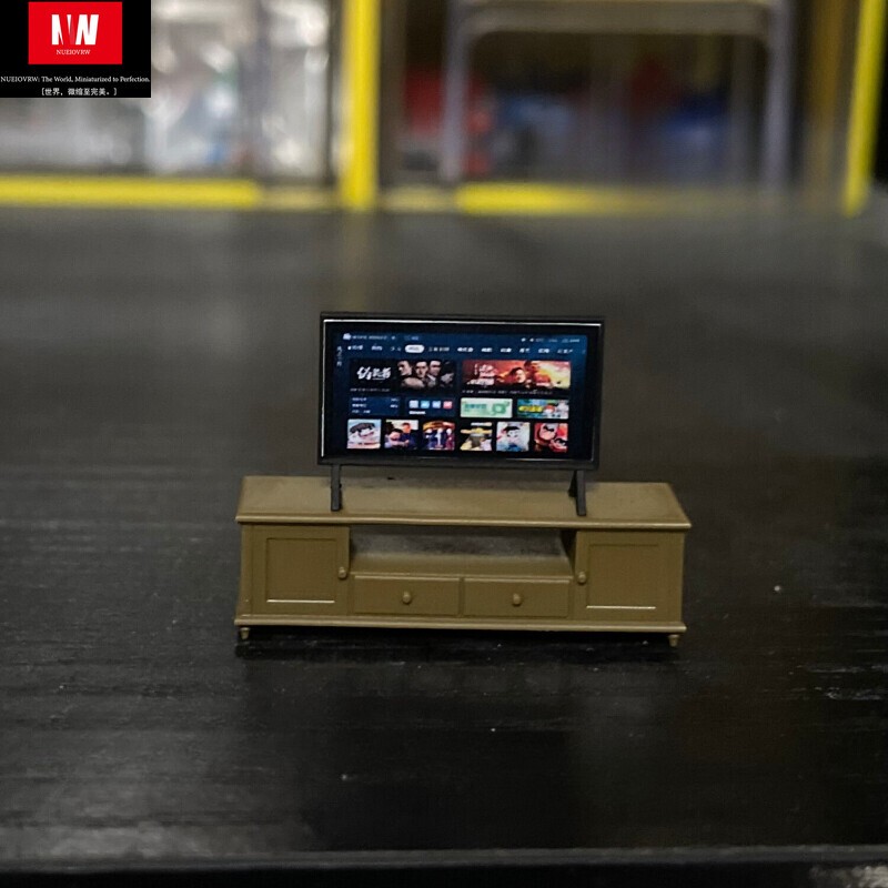 Diorama 1/64 Garage TV Cabinet Model Repair Workshop Scene Accessories Props