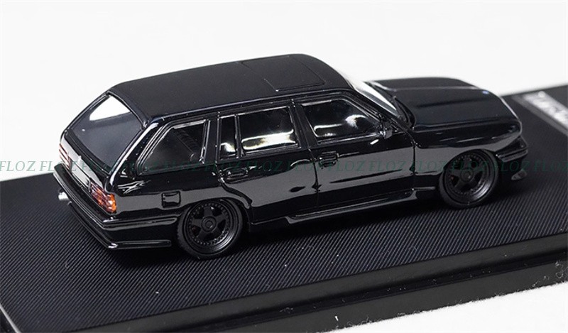 Mortal BMW E30 3 Series Touring Lowered Version Black Wheel LTD 1:64 Pre-built