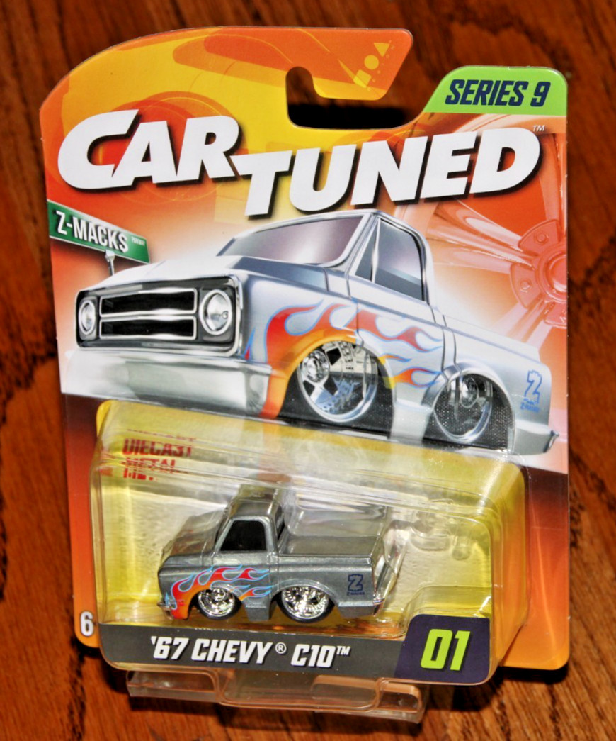 2025 CAR TUNED SERIES 9 ’67 GMC C10 PICKUP TRUCK IN LIGHT GRAY W/RED FLAMES