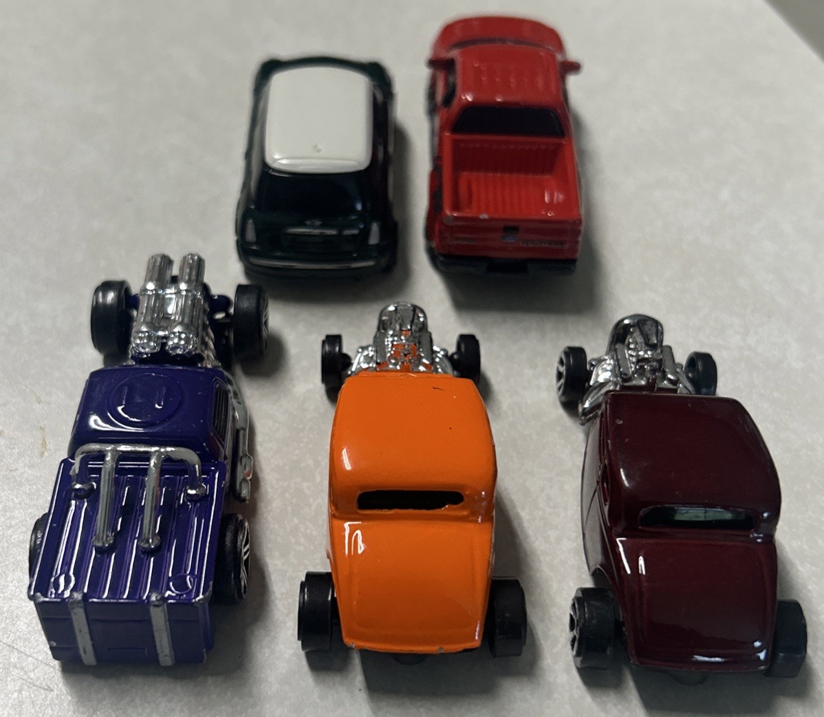 Maisto 1/64 Vehicle Lot Of 5, Mini Cooper/Raptor/Leadslinger/’34 Ford Hot Rods