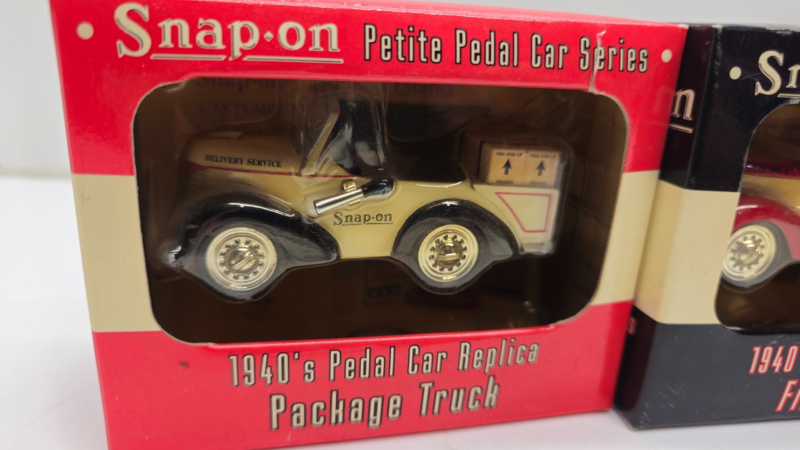 Snap-on 1940s Pedal Car Replicas Fire Pumper & Package Truck 1/12 Die Cast Lot