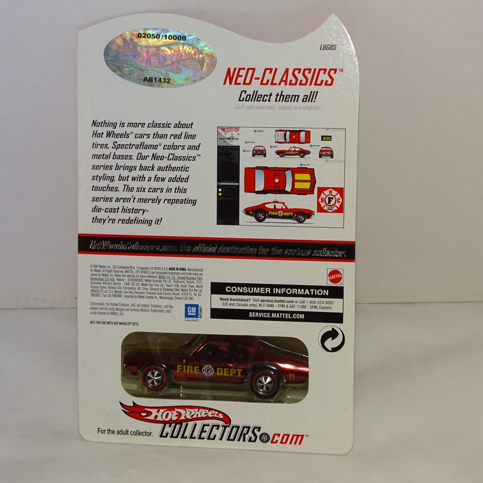 2008 Hot Wheels Neo Classics Series 7 Chief’s Special #1 0250/10000
