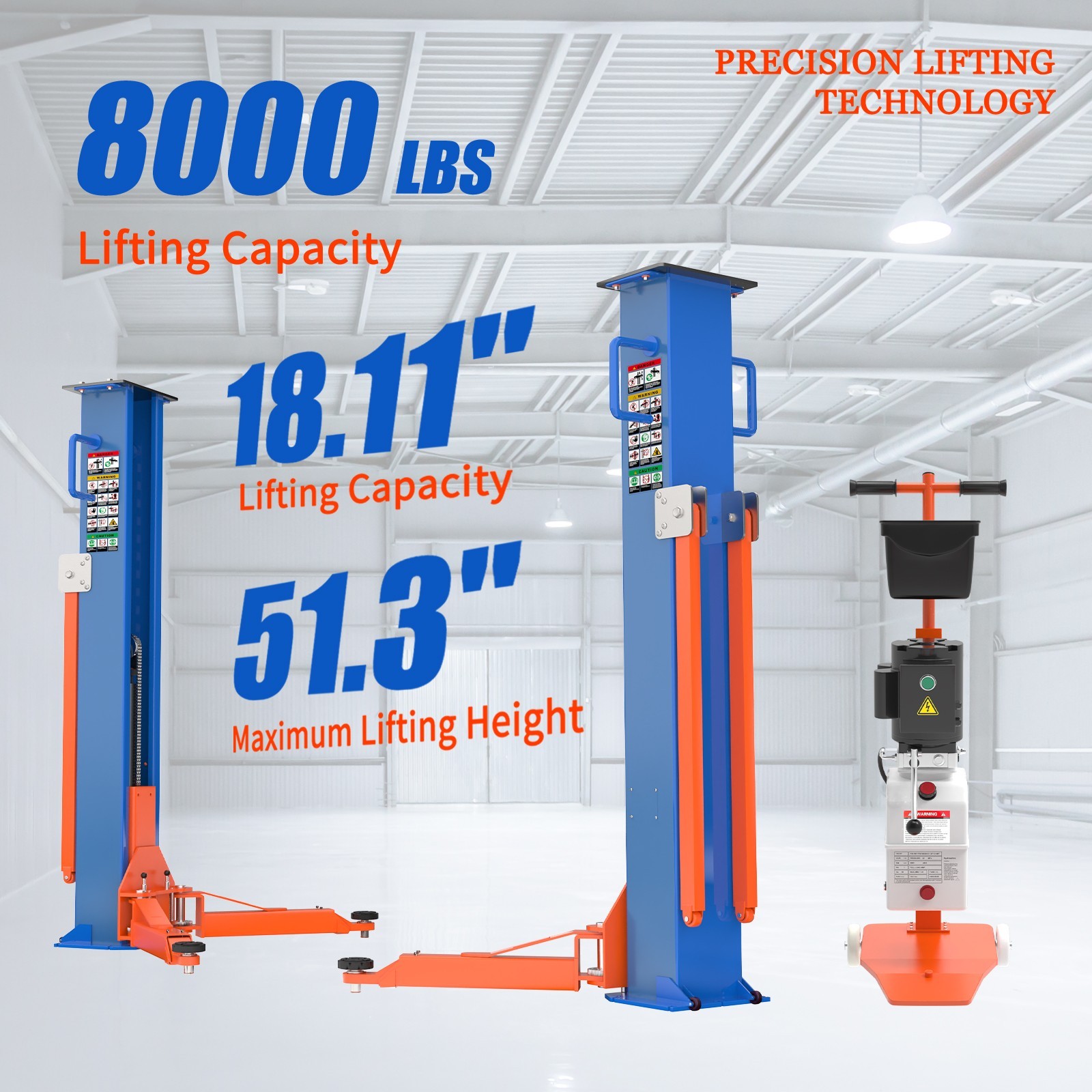 8000 LBS Two Post Hydraulic Car Lift Portable Auto Vehicle Hoist US Stock