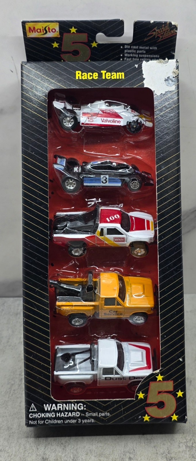 Vintage 1995 Maisto 5 Star Series Race Team Diecast 5-Pack – Special Edition