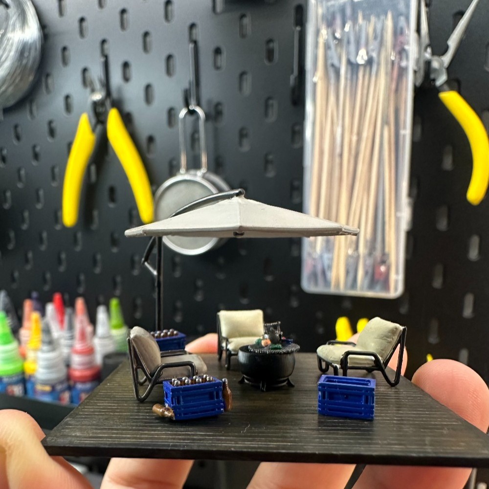 Diorama 1/64 Repair Workshop Model Accessories Garage Leisure Terrace Model