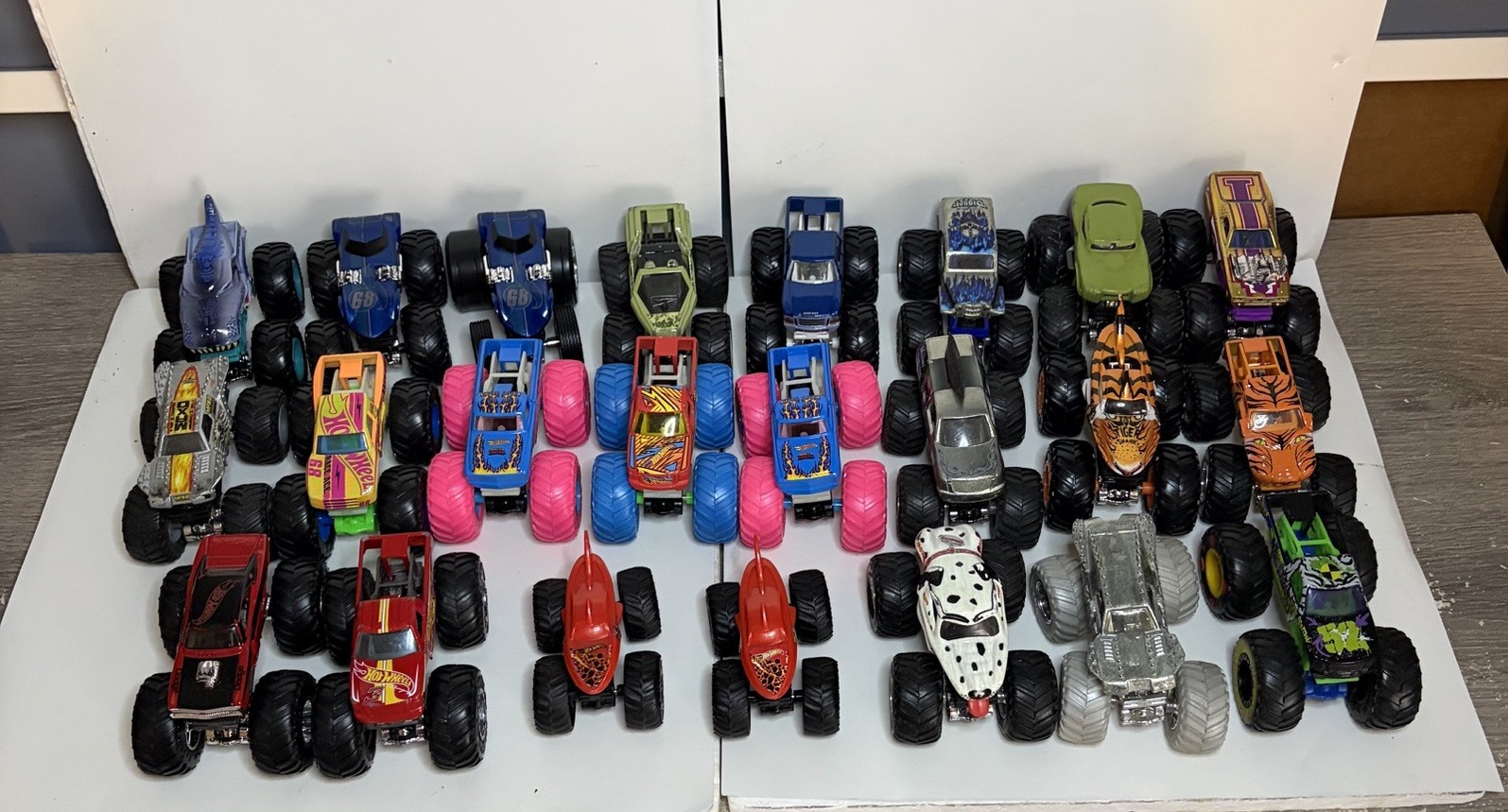 Lot of 24 Hot Wheels Monster Trucks 1:64 Scale Diecast Mixed Variety Collection