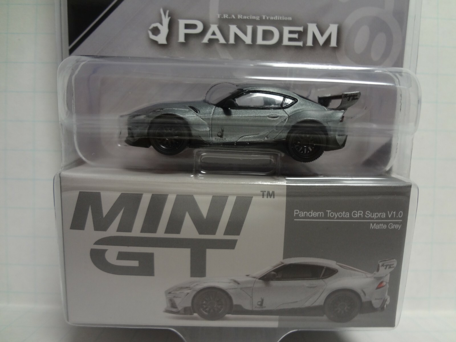 Mini GT Pandem Toyota GR Supra V1.0 Matte Gray 1:64 Scale