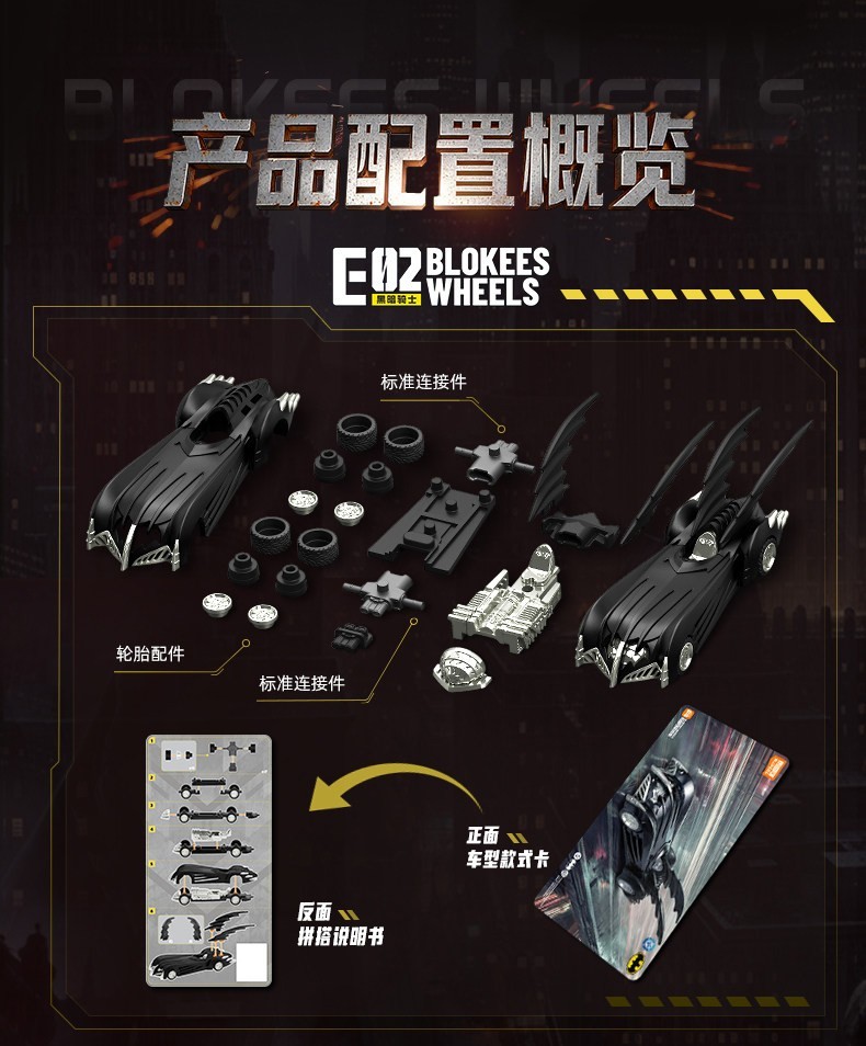 Blokees Wheels E02 Batmobile 1997 Batman and Robin Film 1:64 US Seller In-hand
