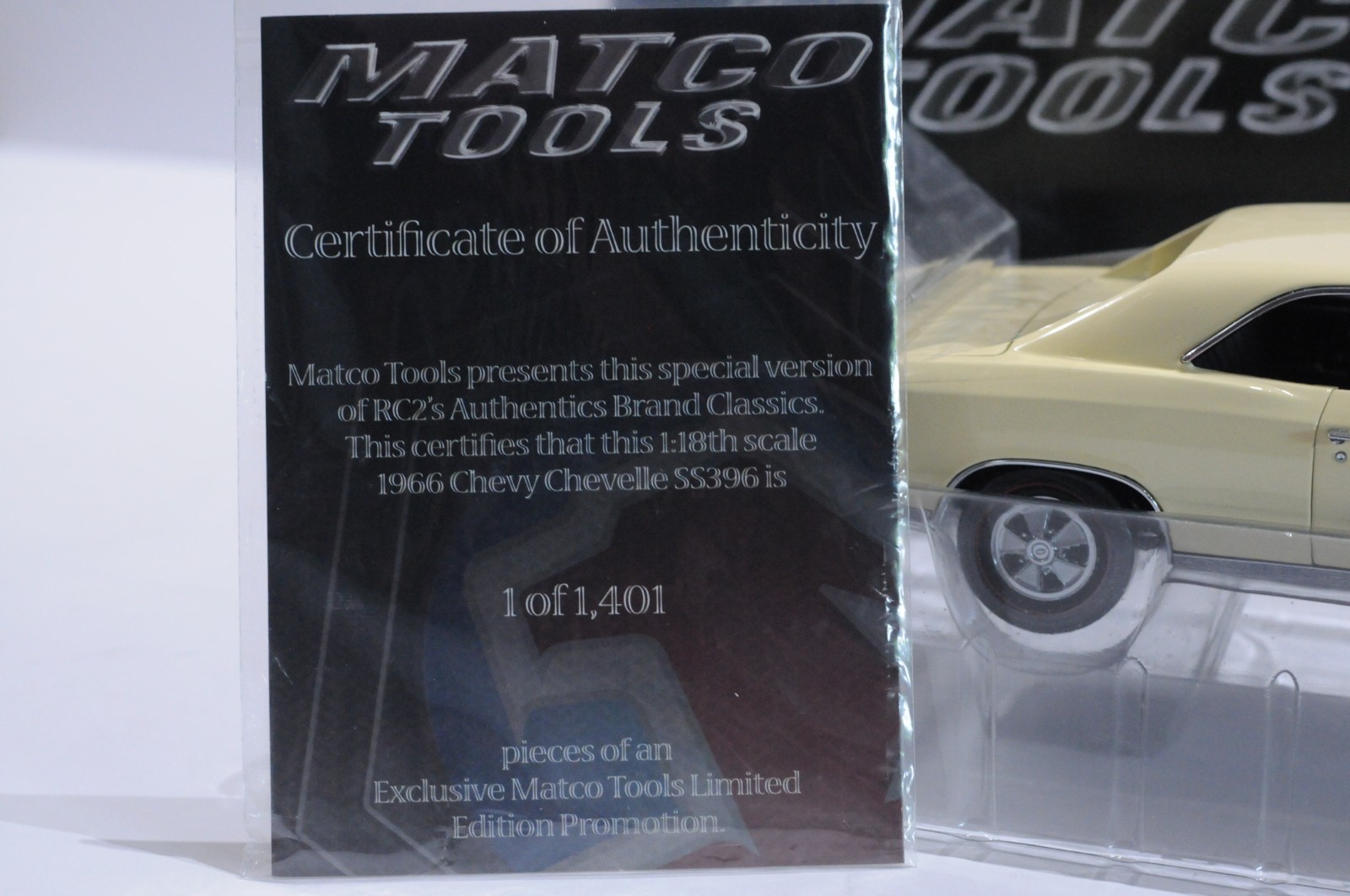 MATCO TOOLS 1966 CHEVY CHEVELLE SS396 CHAMPAGNE SCALE 1:18 LIMITED 1220/1401 NEW