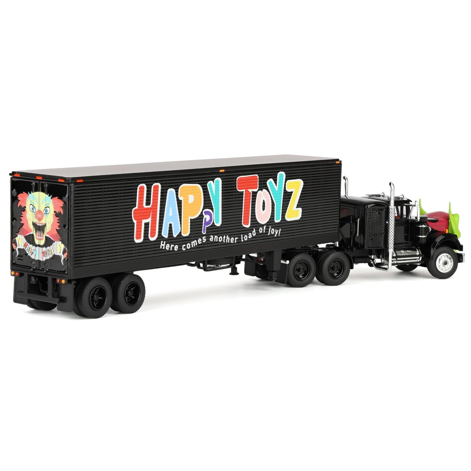 1/64 White Western Star Semi Truck with Green Goblin Head, 40ft Trailer, 68-2287