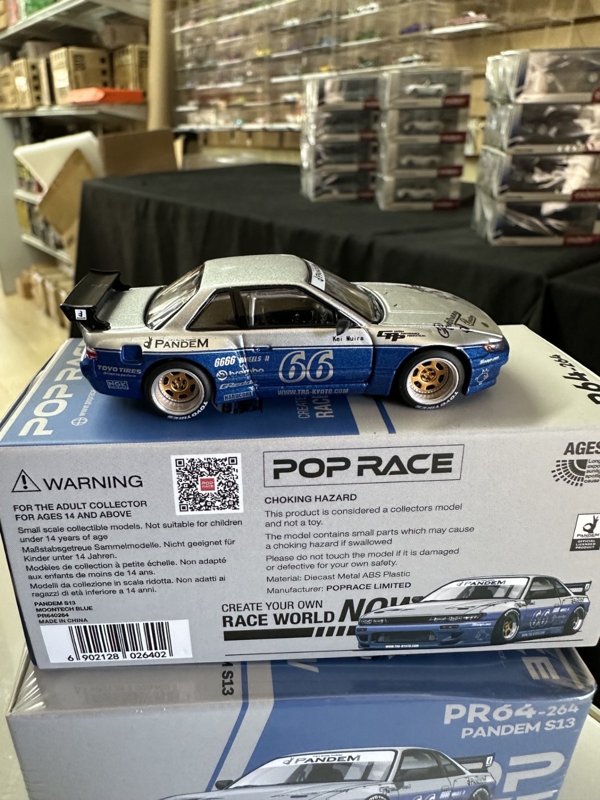 NISSAN SILVIA S13 PANDEM ROCKET BUNNY 1/64 DIECAST CAR BY POP RACE PR64-264