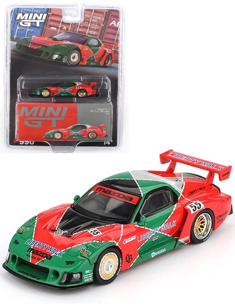 MINI GT MAZDA RX-7 LB SUPER SILHOUETTE 787B 1/64 ORANGE & GREEN MGT00990-P12