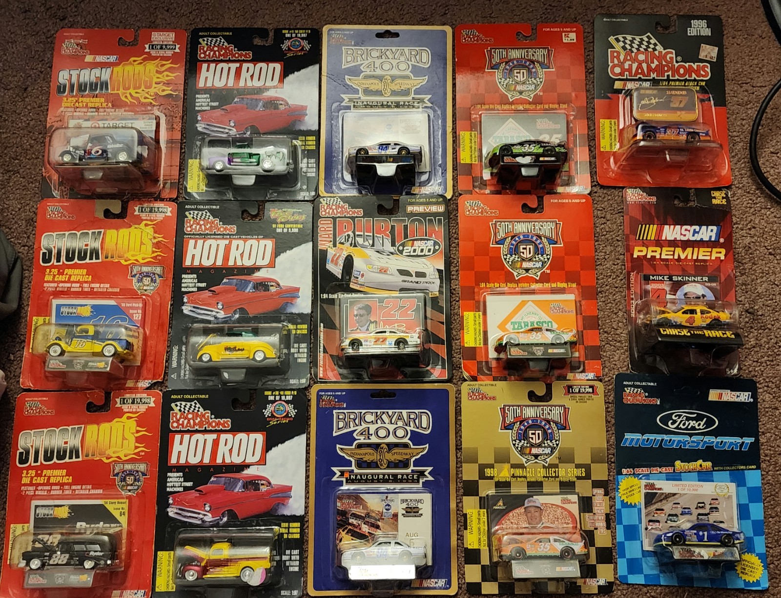 Racing Champions NASCAR Diecast Lot 15 Cars Stock Rods Hot Rod 50th Anniversary