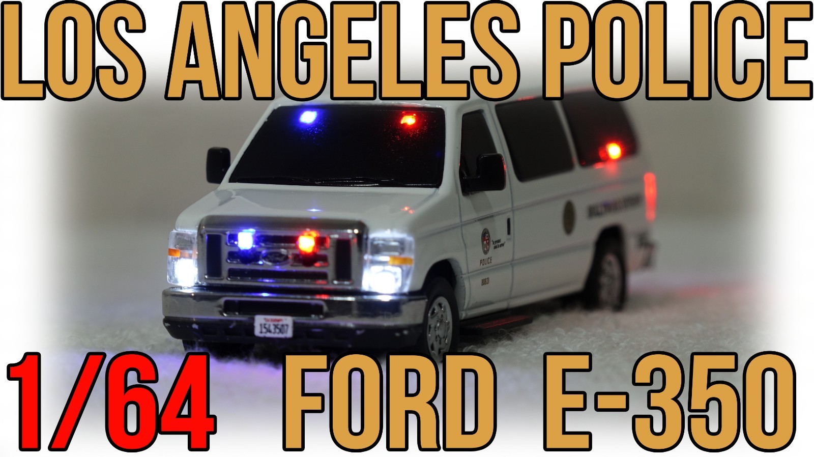 1/64 596 Los Angeles Police Department Ford E-350 with Lights SEE DESCRIPTION!!