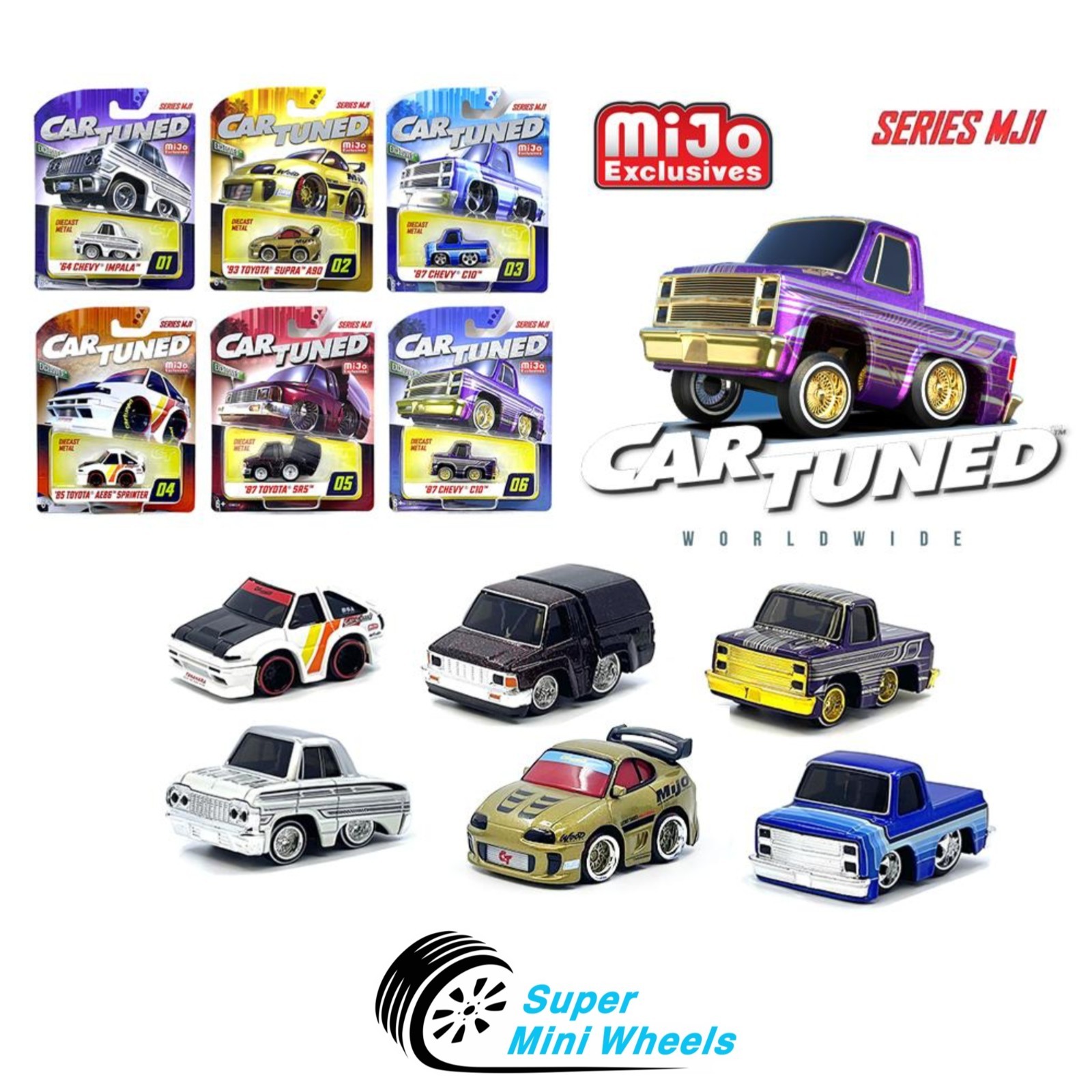 CarTuned 1:64 Mijo Exclusives Series Set of 6 Cars – Factory Packag
