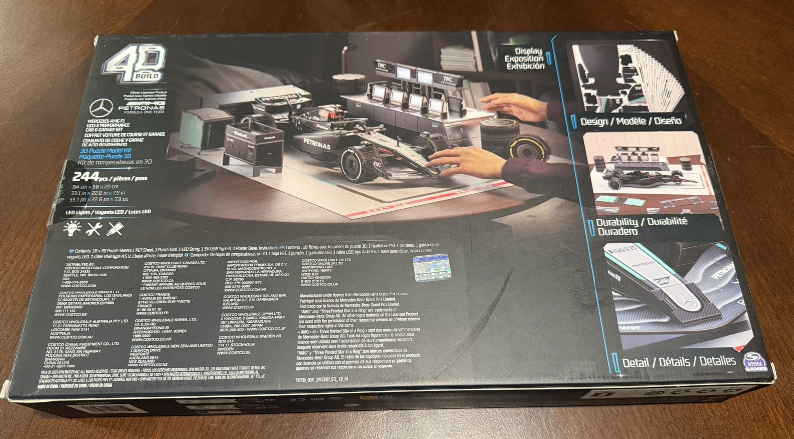 4D Build Mercedes AMG Petronas F1 W15 Garage Set 244pc LED Lights New Sealed