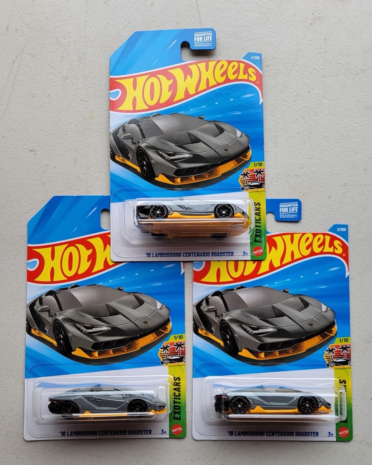 Hot Wheels 2026 Kroger Exclusive ’16 Lamborghini Centenario Roadster (Lot Of 3)