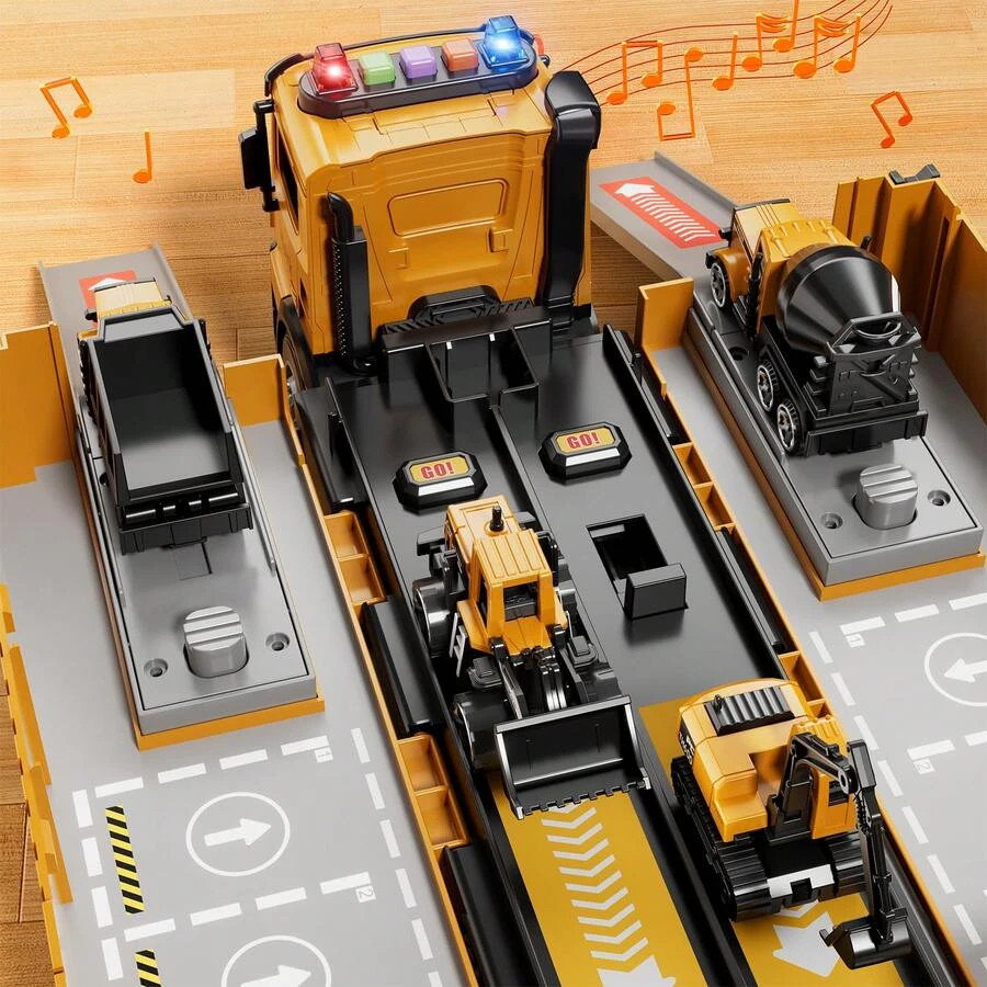 Kids Construction Truck Toys 3-8 Years, Carrier Crane Light Sound