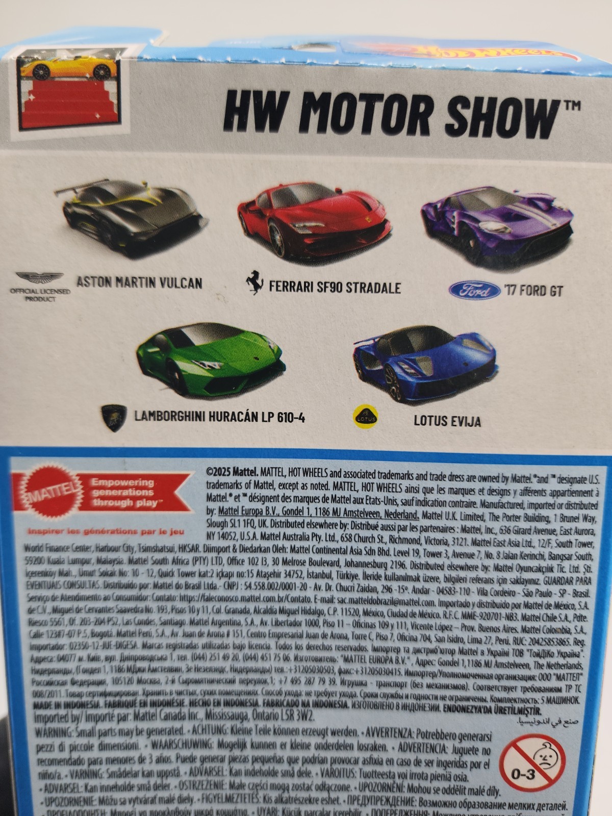 Hot Wheels 2025 HW Motor Show 5-Pack Ferrari Aston Ford Lamborghini Lotus