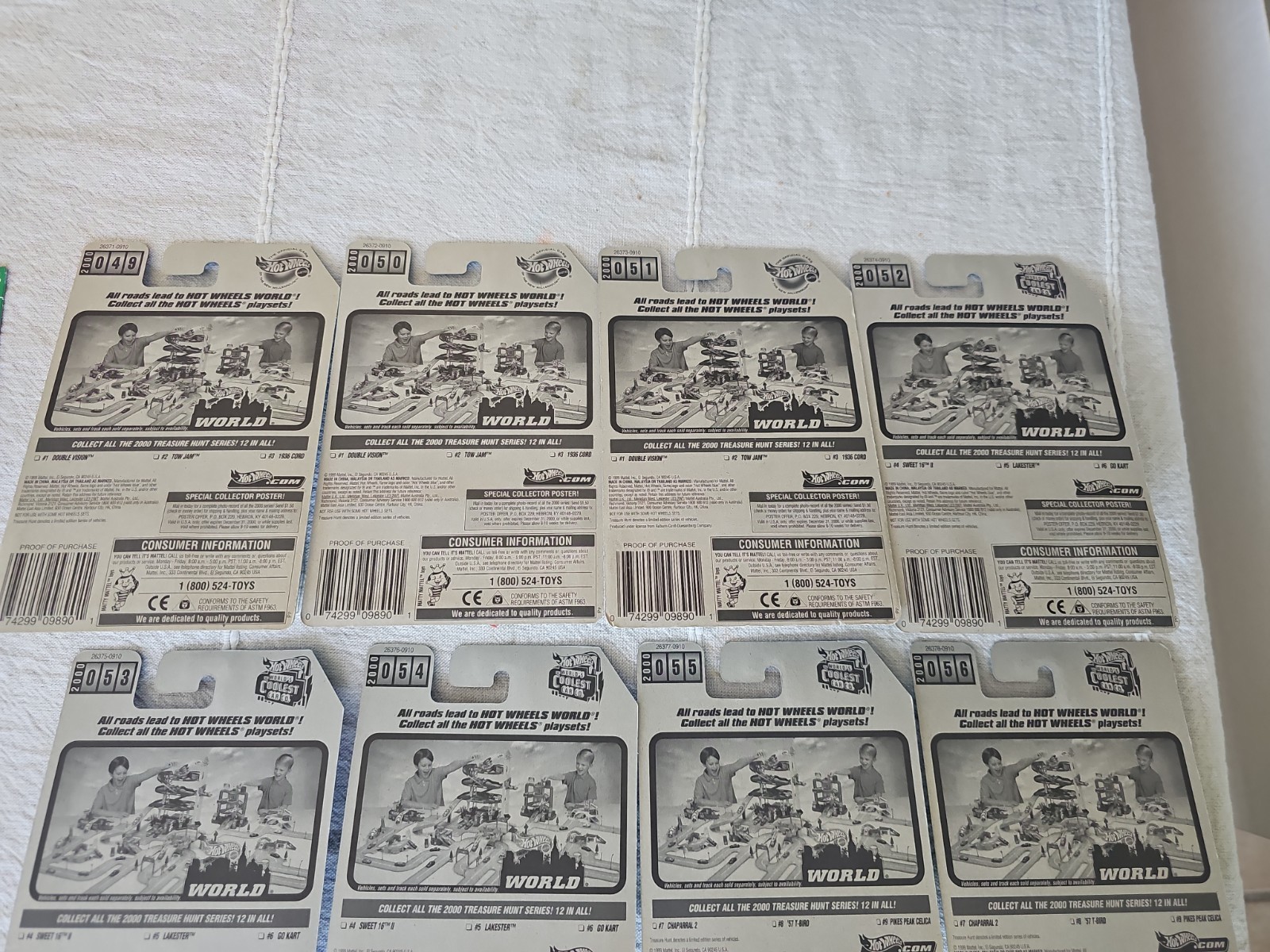 2000 Hot Wheels Treasure Hunt Series Complete Mint Set Cars #1 Thru #12.