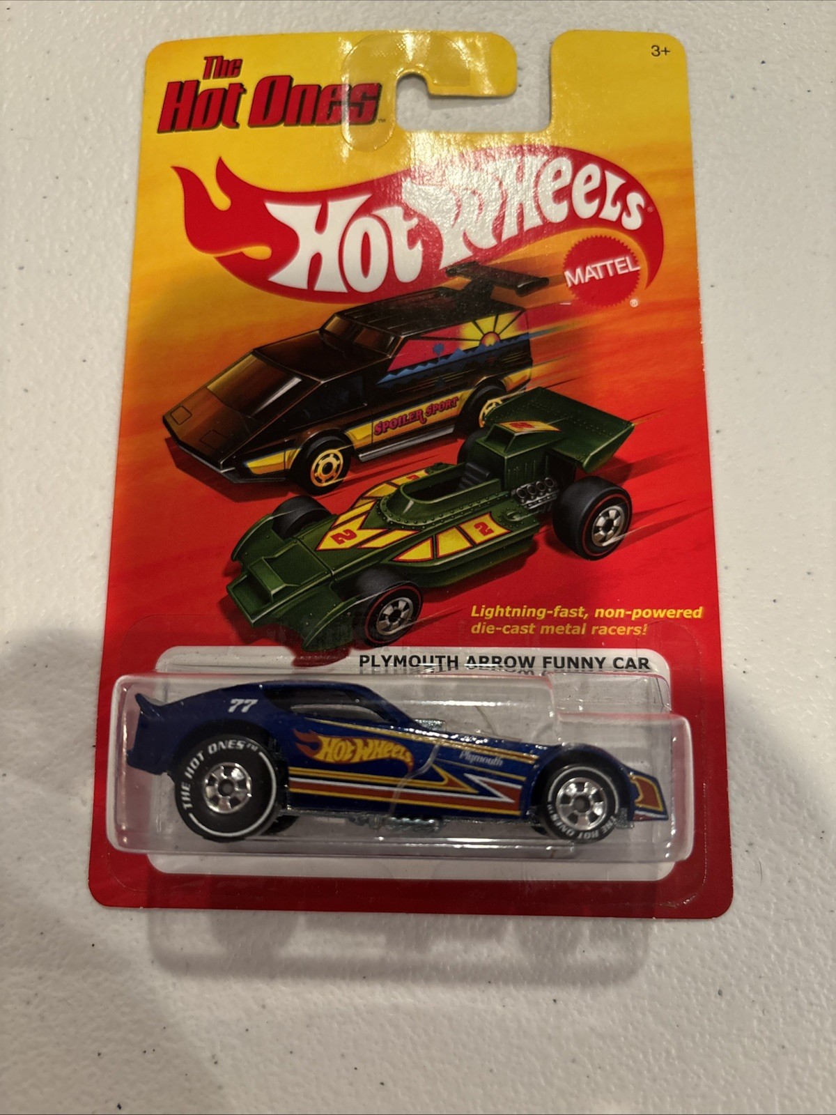 Hot Wheels The Hot Ones Chase Whiteline Plymouth Arrow Funny Car Blue 2011