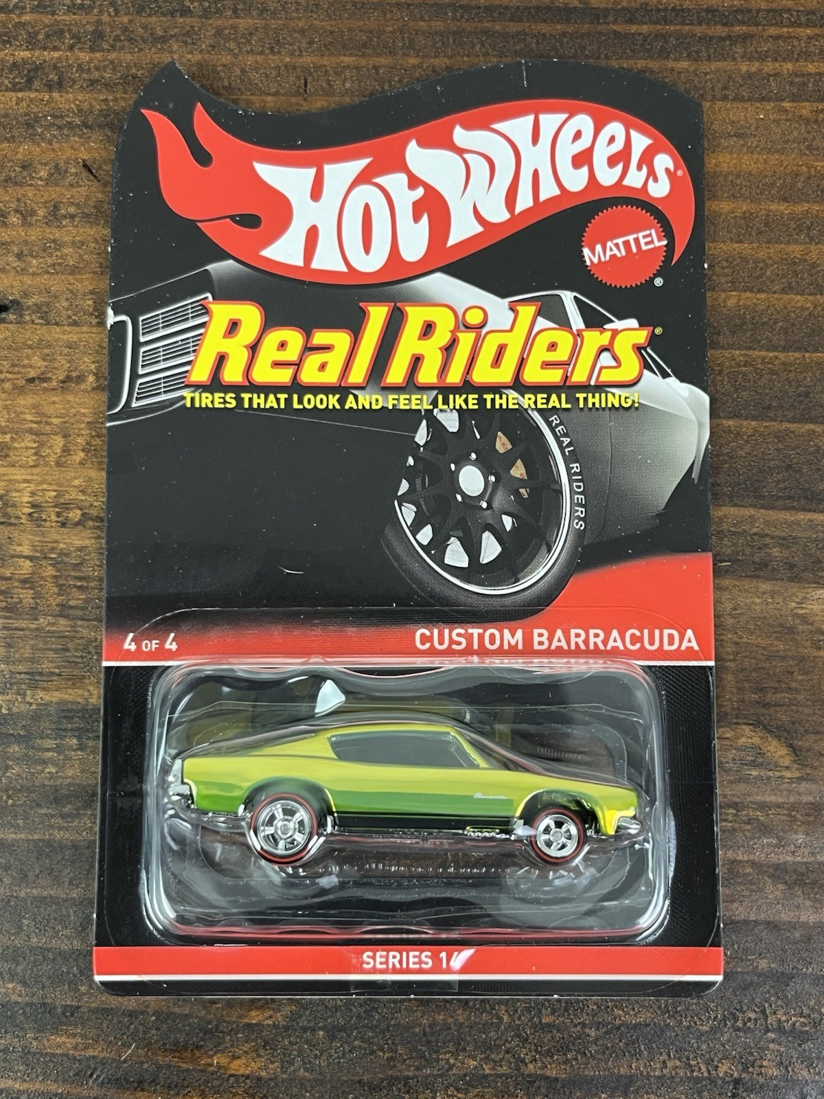 Hot Wheels RLC Real Rider Series 14 Custom Barracuda, Lime Green 0703/5000