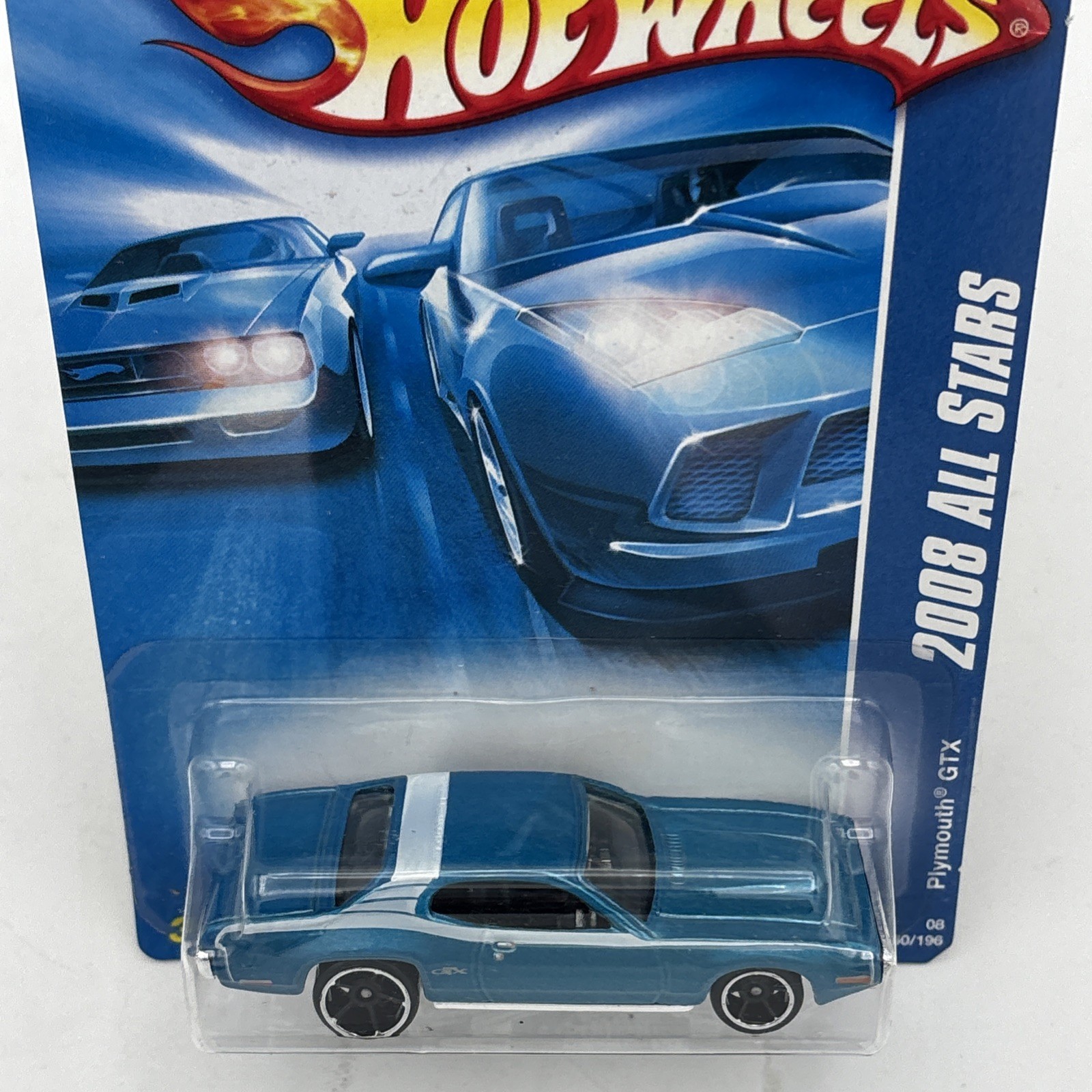 HOT WHEELS 2008 ALL STARS SERIES 71 PLYMOUTH GTX KMART COLOR EXCLUSIVE BLUE