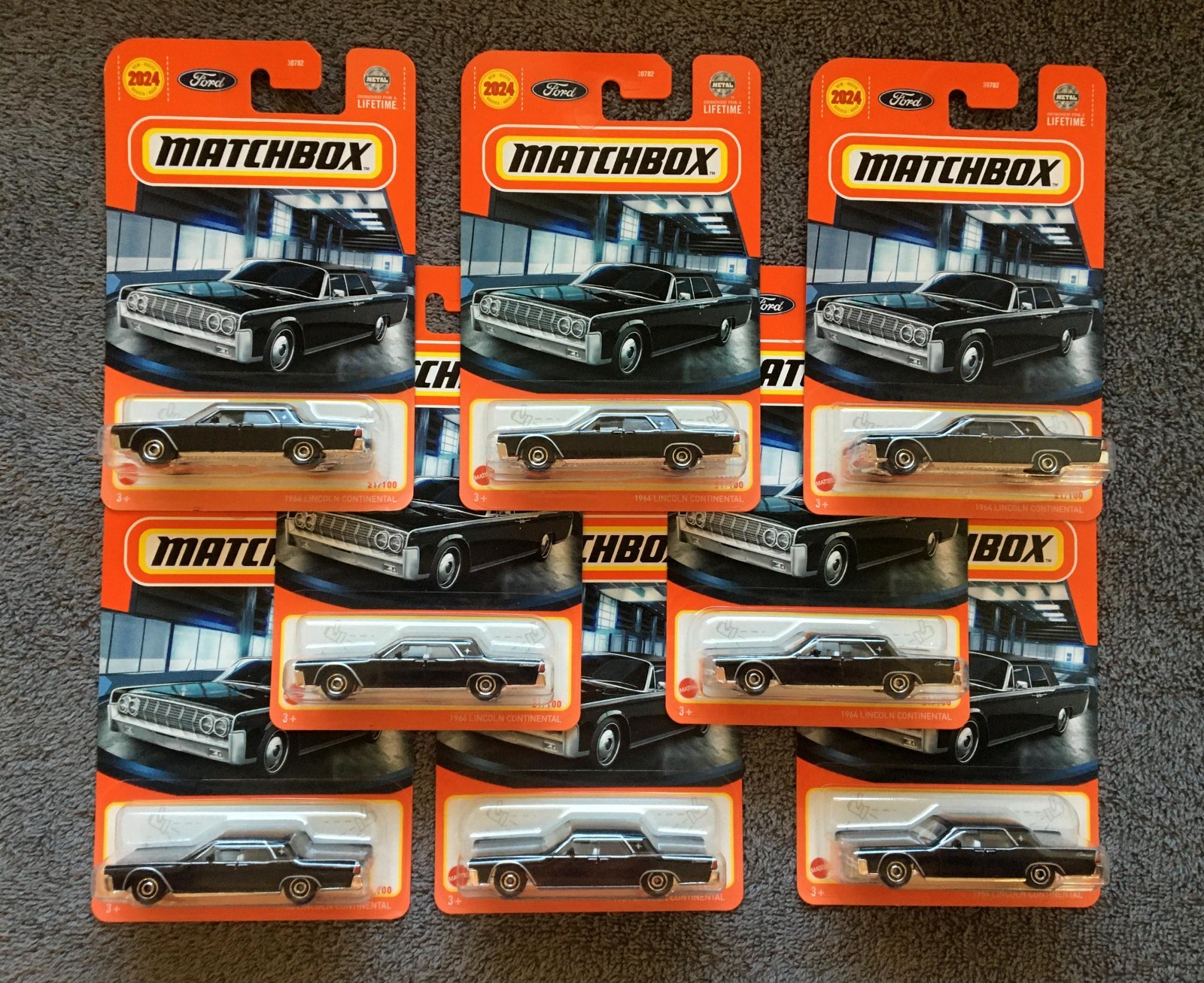 Matchbox 1964 Lincoln Continental Black (lot of 8)