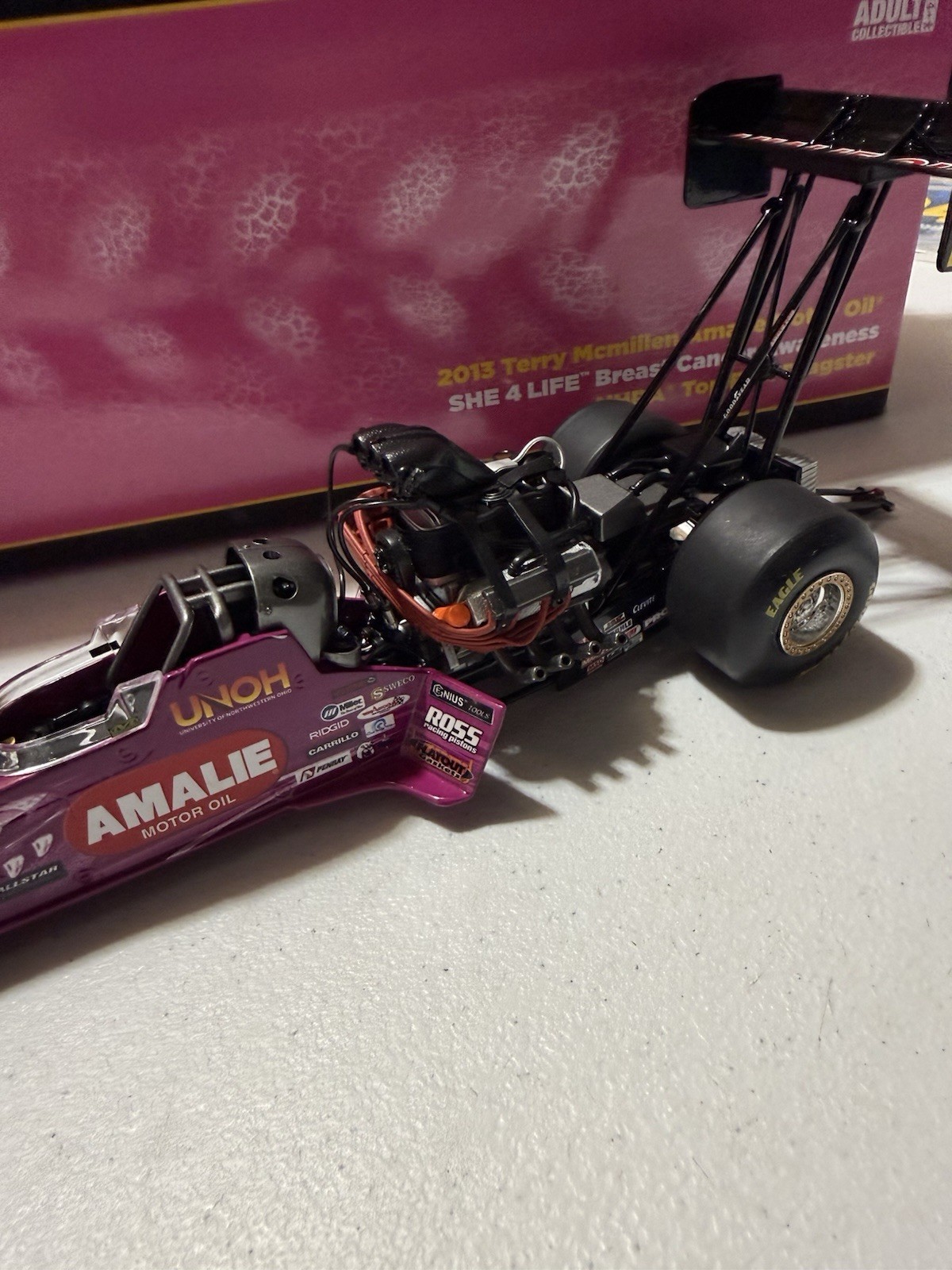 RARE* TERRY MCMILLEN AMALIE SHE 4 LIFE 2013 NHRA Top Fuel Dragster 1/24 Diecast