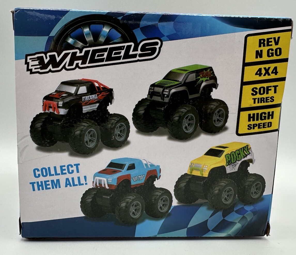 Wheels Monster Truck Rev N Go 4X4 Soft Tires High Speed Kid Galaxy Collectible