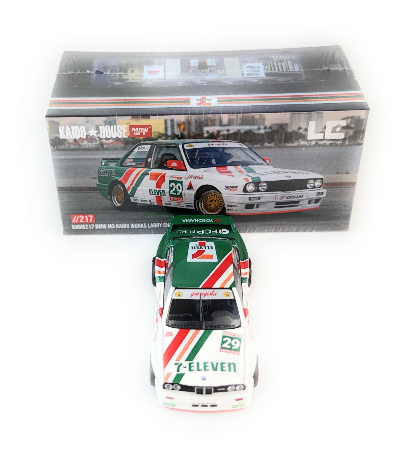 Kaido House x Mini GT 1:64 BMW M3 Kaido Works Larry Chen V1 7-Eleven KHMG217-2C