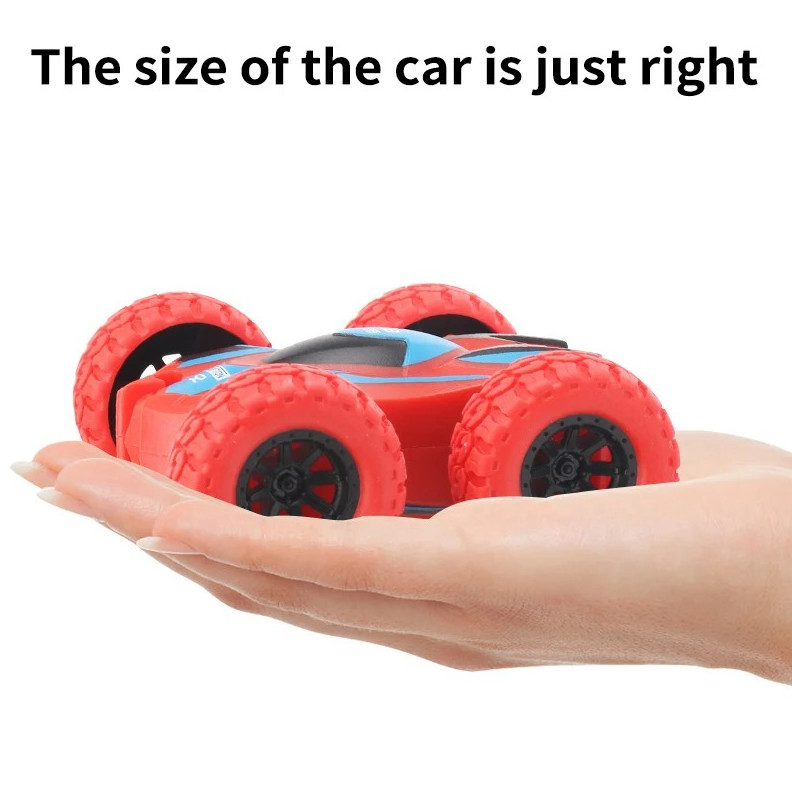 1 pc Pull Back Double-Sided Stunt Car Inertia Toy Shatter-Proof Vehicle for Kids