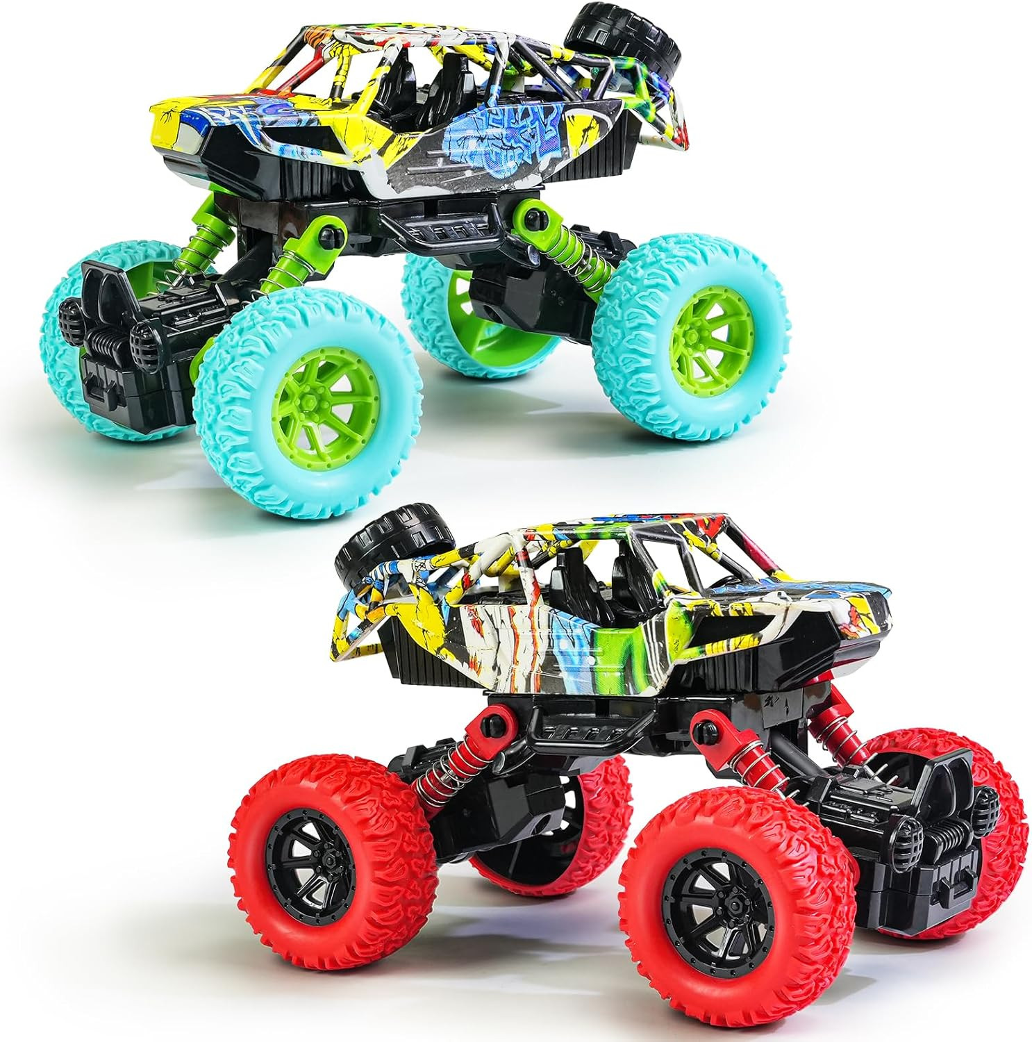 6.3 Inch Monster Truck Toys for Boys 3 4 5 6 7 Years Old, Pull Back Friction Pow