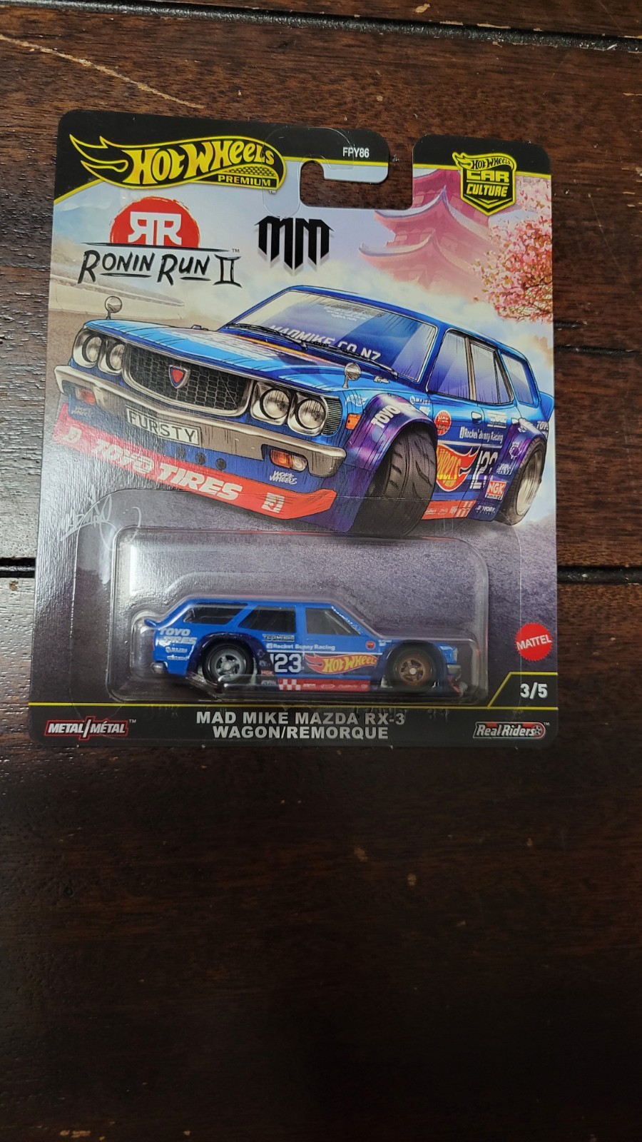 Hot Wheels Mad Mike Mazda RX-3 Wagon Ronin Run 2 FPY86-961 M 1/64