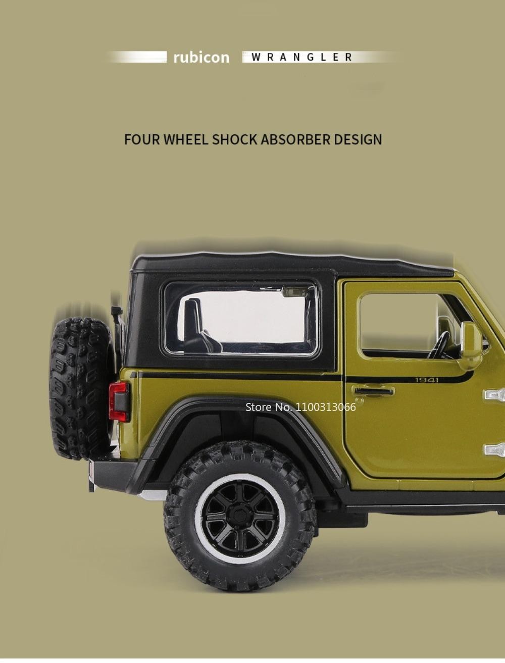 1:32 Alloy Diecast Off Road Vehicle Model 1941 Style Sound Light Toy Car Gift