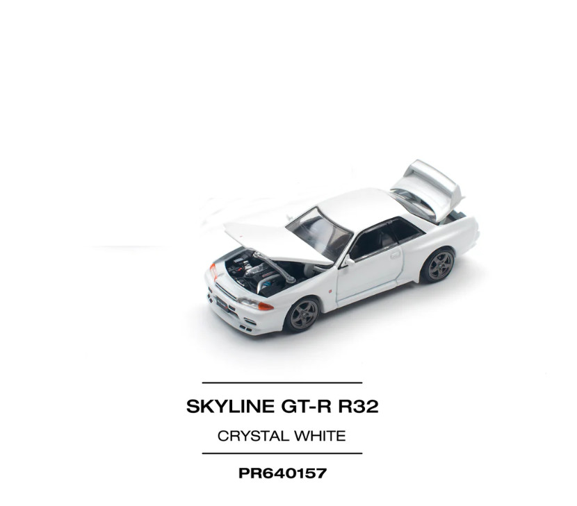 Pop Race Nissan GT-R R32 Crystal White 640157 1/64