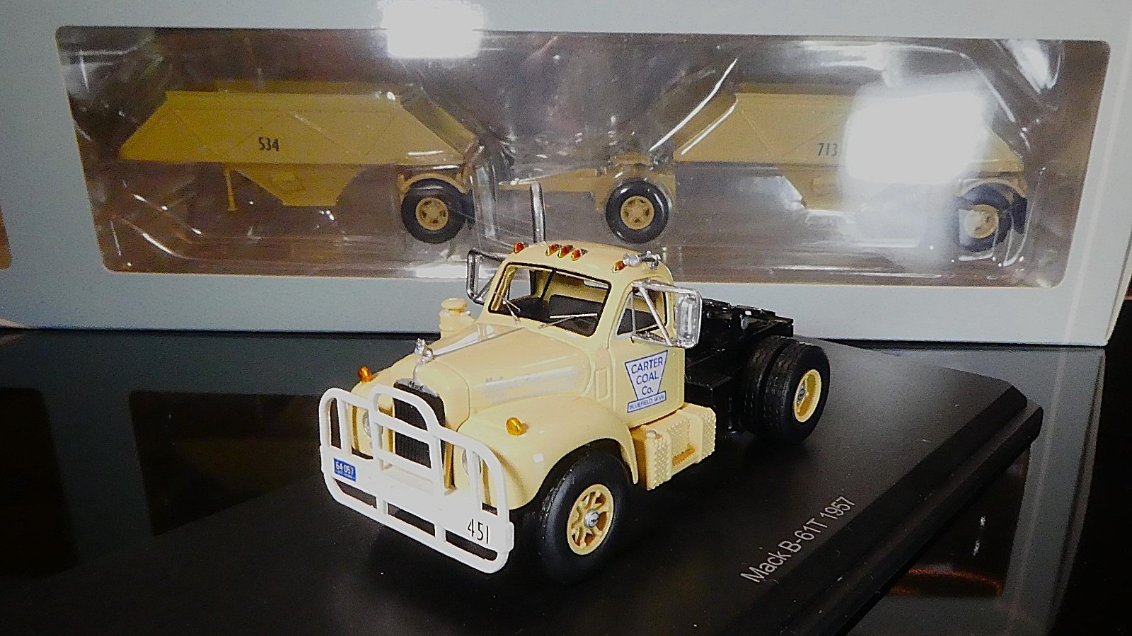 CHOSE MACK B-61T SWB Semi tractor truck bottom dump trailer NEO RESIN 1/64 n DCP