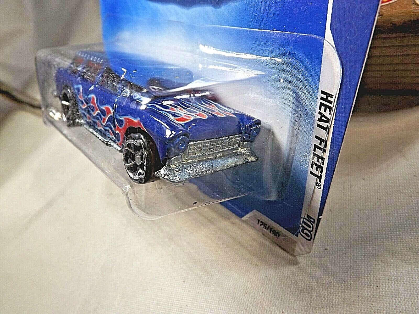 2009 Hot Wheels #125 Heat Fleet 9/10 ’55 NOMAD Blue Variation w/Chrome OH5 Spoke