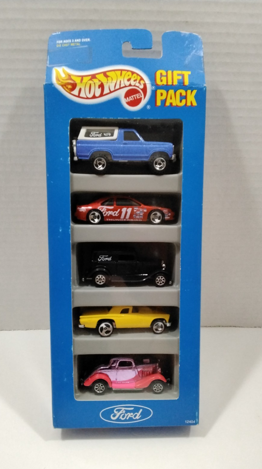 Hot Wheels Ford 5 Pack With Rare 3 Window 34 Ford Coupe Pink Chrome