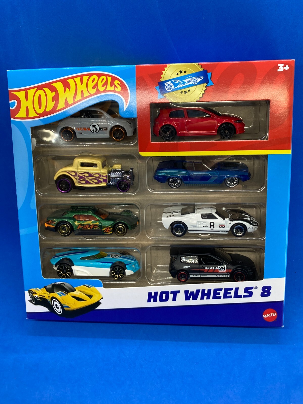 Hot Wheels 8-pack VW Golf Honda Civic custom ’32 Ford purple flame GT40 …