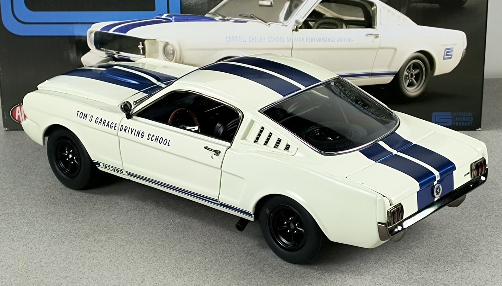 Acme Tom’s Garage 65 Shelby Mustang GT 350 “Driving School” 1:18 RARE # 87 /102