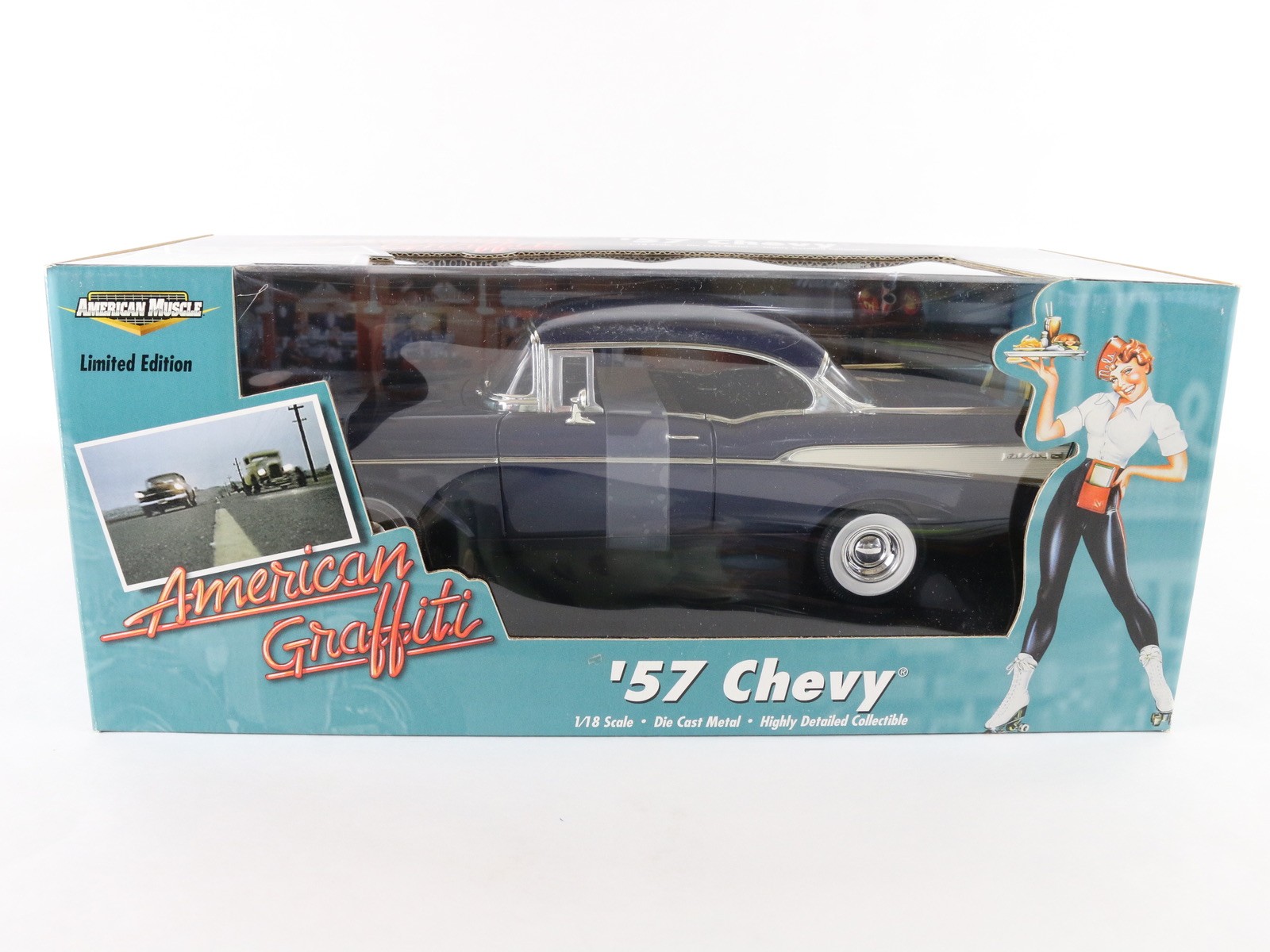 1957 ’57 Chevrolet Blue American Graffiti ERTL 1:18 Diecast Model Car 36604