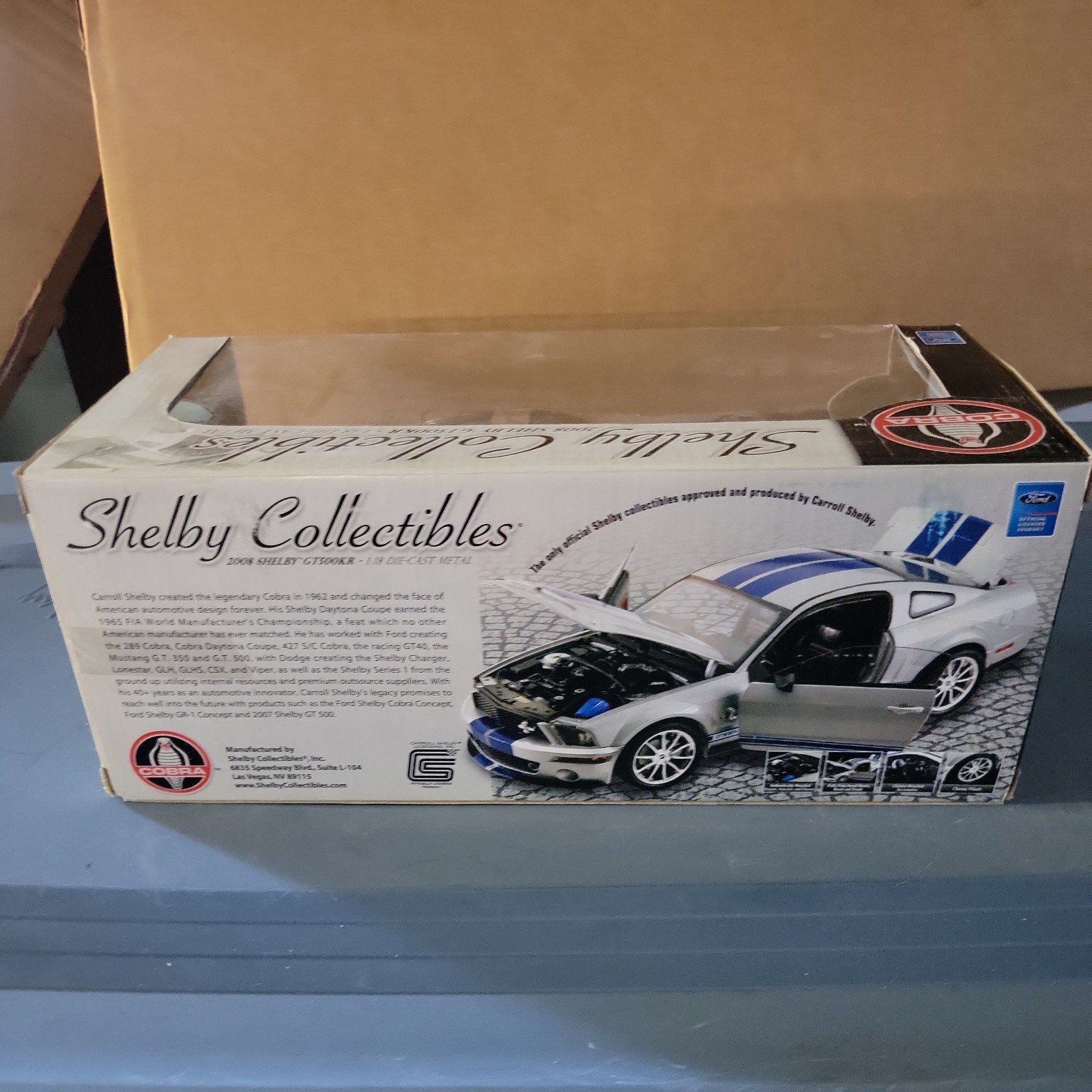 Shelby Collectibles 1:18 2008 Ford Shelby GT500KR Black Diecast Unopened Box
