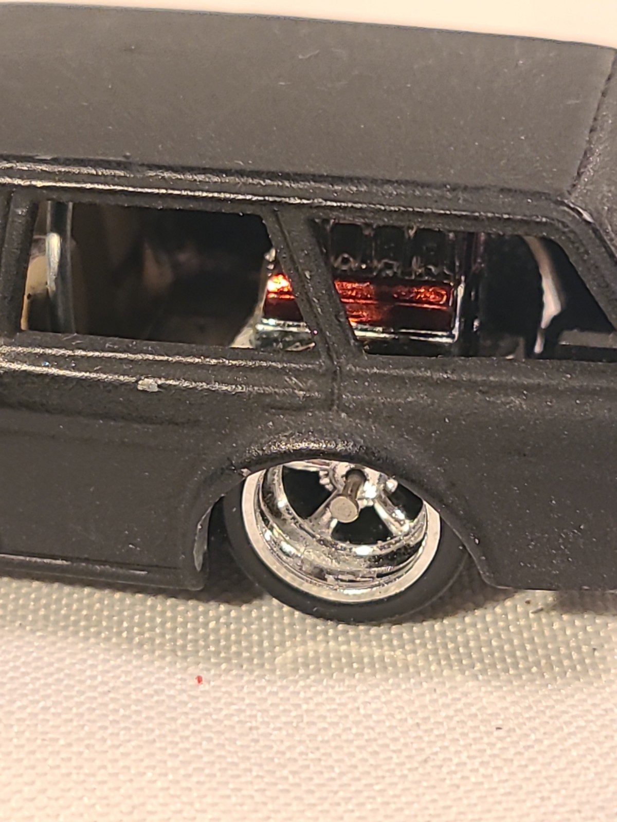Hot Wheels 71 Datsun 510 Wagon Hot Rod Black FULL CUSTOM RR TIRES Rear V8