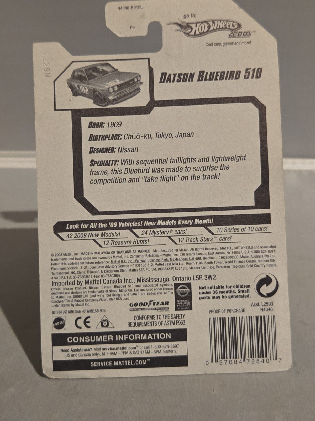 Hot Wheels 2009 Datsun Bluebird 510 Antenna Variation Copper Rare In Protector