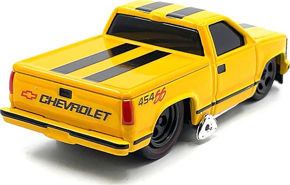 1993 Chevrolet 454 SS Pickup Truck Yellow with Black Stripes 1/64 Diecast Model